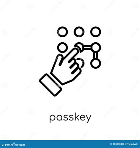 Passkey Icon Trendy Modern Flat Linear Vector Passkey Icon On W Stock Vector Illustration Of