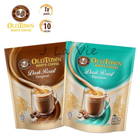 OLDTOWN White Coffee Dark Roast 3 In 1 Hazelnut Instant Premix White