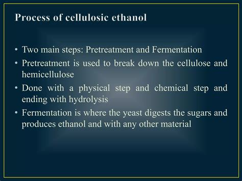 Presentation On Cellulosic Ethanol Process From Biomass Ppt