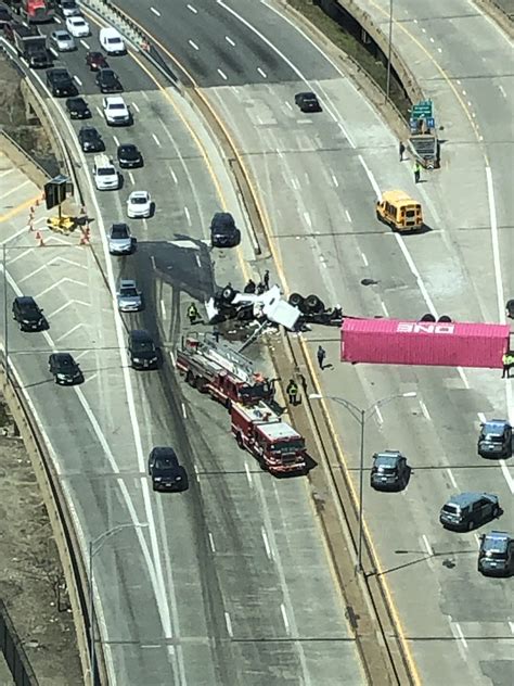 Tractor Trailer Driver Is Dead After Rollover On Mass Pike In Brighton The Boston Globe