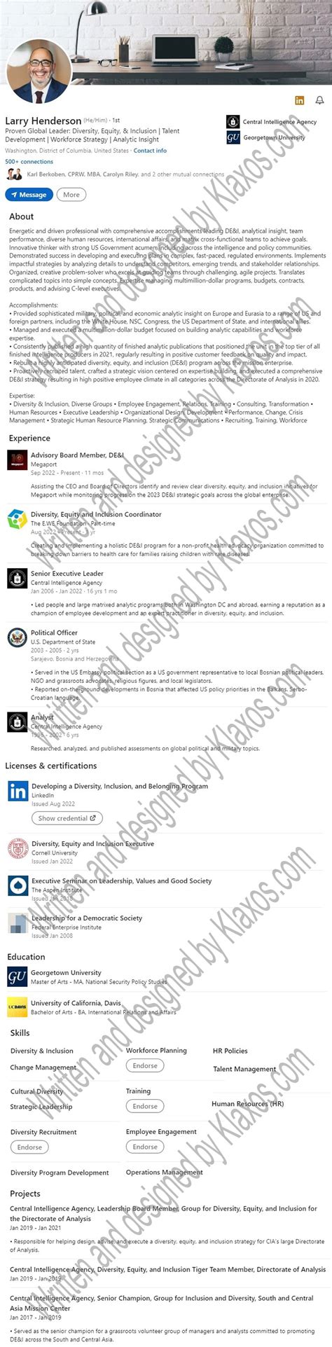 Dei Diversity Equity Inclusion Resume And Linkedin Examples