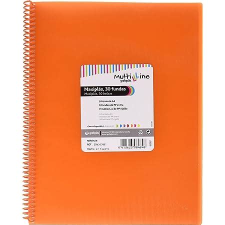 Grafopl S Carpeta Fundas Transparentes A Color Naranja