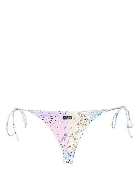 Mc Saint Barth Marielle Paisley Print Bikini Bottoms Purple Farfetch