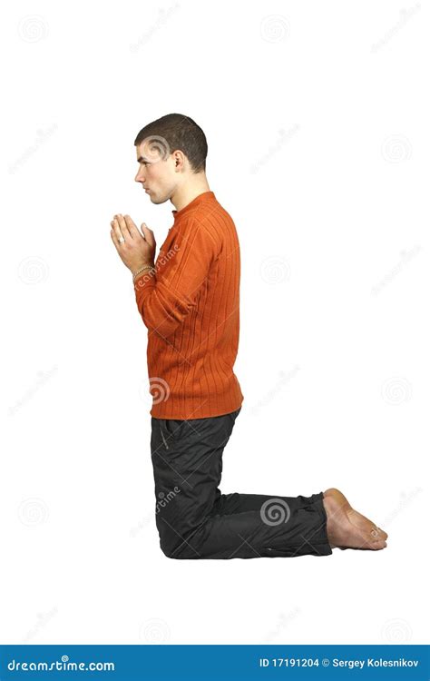 A Man Praying On His Knees Stock Images Image 17191204