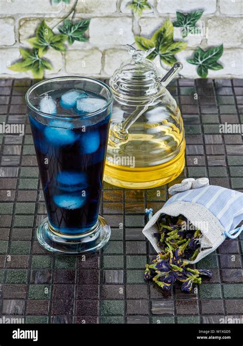 Honey Sweetened Blue Butterfly Pea Flower Clitoria Ternatea Iced Tea