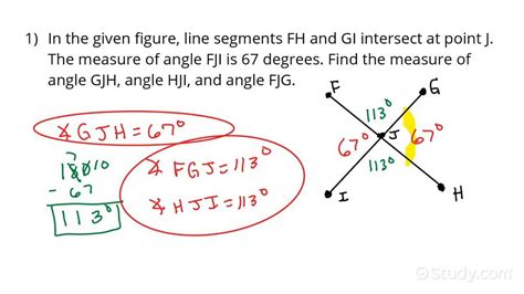 How To Find Angle Measures Given 2 Intersecting Lines Geometry