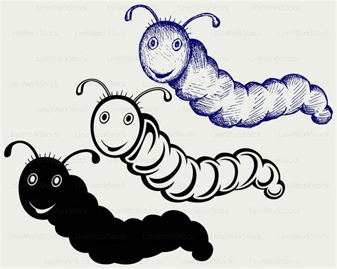 Clipart Caterpillar Black And White