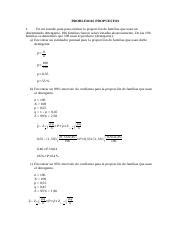 PROBLEMAS PROPUESTOS Docx PROBLEMAS PROPUESTOS 1 En Un Estudio Para