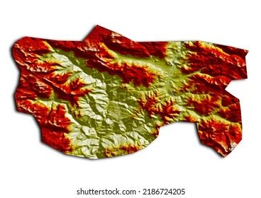 Kolasin Municipality Montenegro Map Shaded Relief Stock Illustration ...