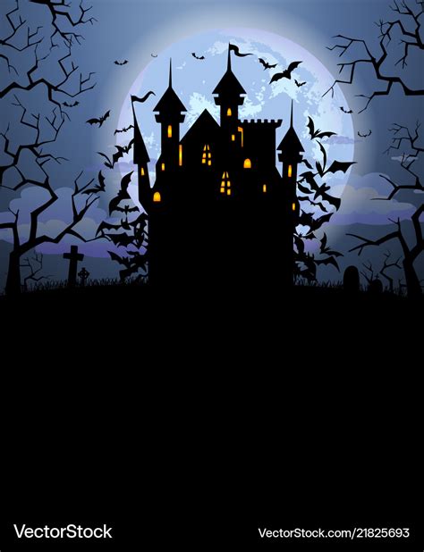 Halloween background with scary dracula castle Vector Image