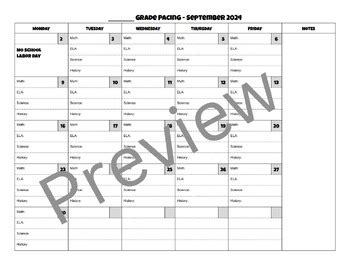 Editable Pacing Calendar By Mrs Seal Tpt