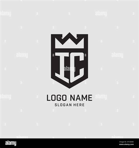 Initial Ic Logo Shield Shape Creative Esport Logo Design Vector