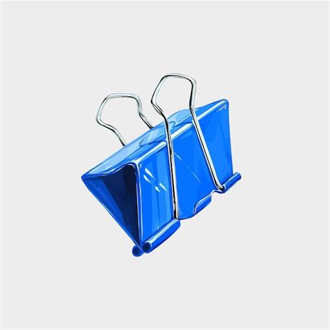 Premium Vector Paper Binder Clip Blue Vector Illustration