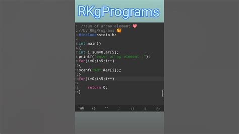 Sum Of Array Element In C Program 🥰 Runtime Program 1d Array