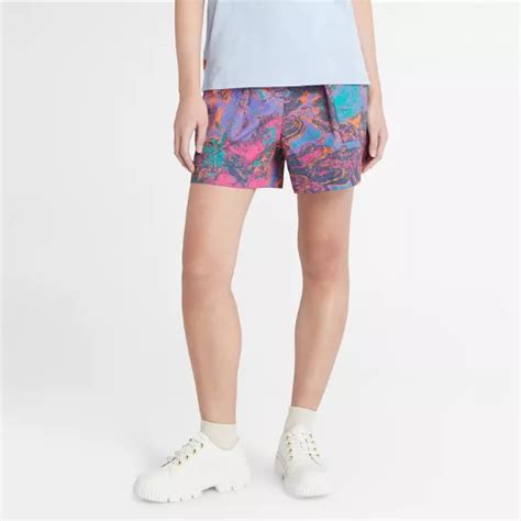 Pantalón Corto Con Estampado Psicodélico Para Mujer En Morado Timberland