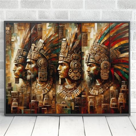 Aztec Wall Art Digital Download Mexican Canvas Print Historic