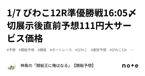 17 びわこ12r🚤準優勝戦🏆1605〆切🔥展示後直前予想🔥111円💵大サービス価格🤩｜神風の「競艇王に俺はなる🔥🔥」【競艇予想】