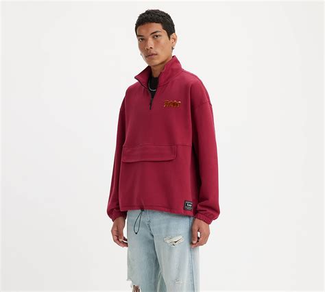 Relaxed Graphic Quarter Zip Sweatshirt Red Levi S® Al