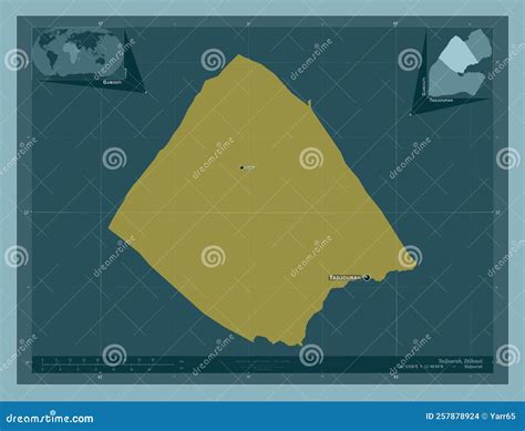 Tadjourah Djibouti Solid Labelled Points Of Cities Stock