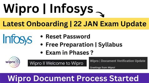 Wipro Onboarding Document Process 24 JAN 2023 Infosys SP DSE Exam