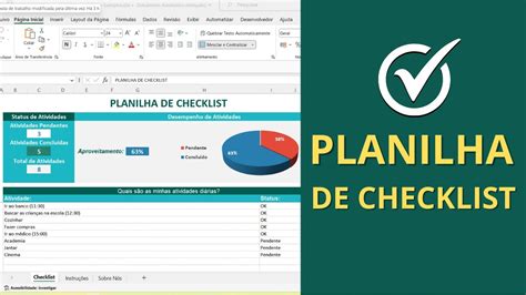 Planilha De Checklist No Excel Lista De Tarefas Youtube