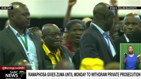 Ramaphosa Gives His Predecessor Zuma Until Monday To Withdraw His