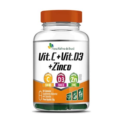 DISTRINAT VITAMINA C VITAMINA D3 ZINCO 60 CAPS 600 MG FLORA NATIVA