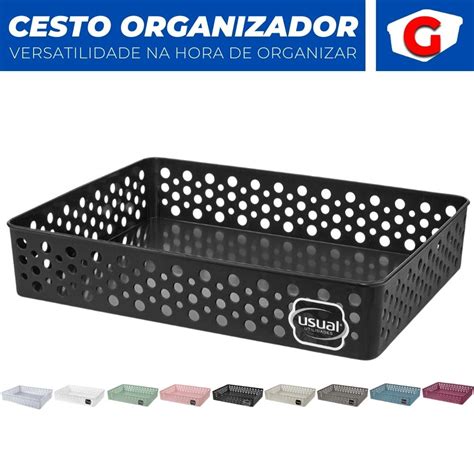 Cesto Organizador Trama Rattan Armario Gaveta Lavanderia G X