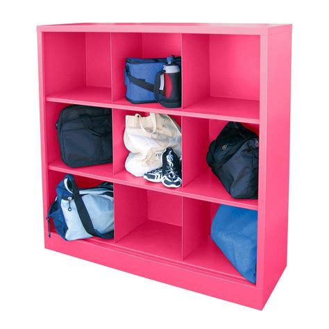 Sandusky 52 In H X 46 In W X 18 In D Pom Pink 9 Cube Cubby Organizer