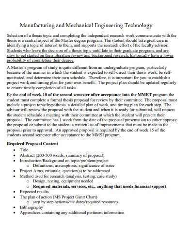 Mechanical Engineering Proposal 10 Examples Format Pdf Examples