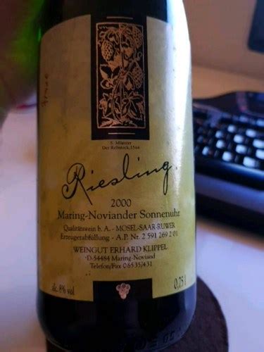 Erhard Klippel Riesling Mosel Maring Noviander Sonnenubr Vivino