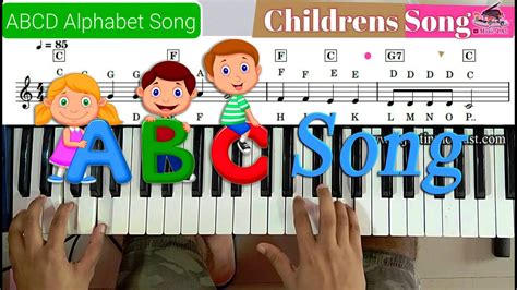 Alphabet Song Abcd Easy Keyboard Piano Sheet Music Youtube