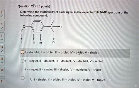 SOLVED Question 22 1 5 Points Determine The Multiplicity Of Each