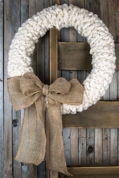 Homemade Christmas Yarn Wreaths