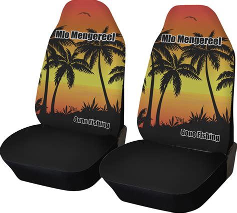Custom Tropical Sunset Car Seat Covers Set Of Two Personalized