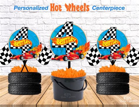Decoraciones de Hot Wheels Feliz Cumpleaños Hot Wheels Etsy
