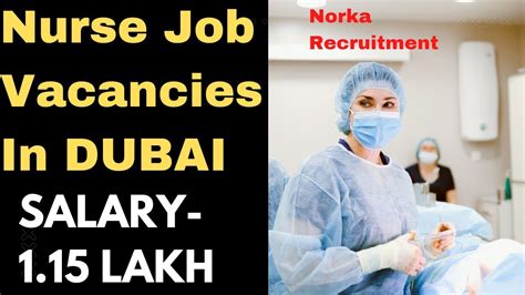 Nurse Job Vacancies In Dubai Norka Recruitment Salary 1 15 Lakh High