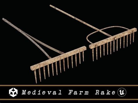 3D model Medieval Farm Rakes Set VR / AR / low-poly | CGTrader