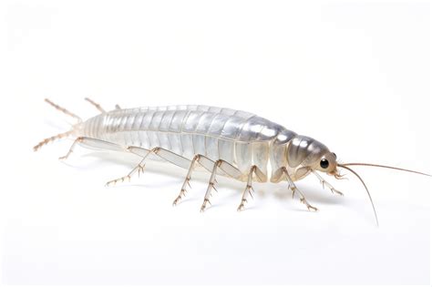 Premium Ai Image Silverfish On White Background Generative Ai