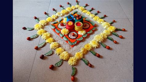 Makar Sankranti Decoration Idea Rangoli Design For Haldi Kumkum