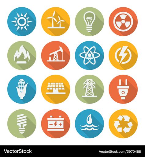 Energy Icons Royalty Free Vector Image Vectorstock