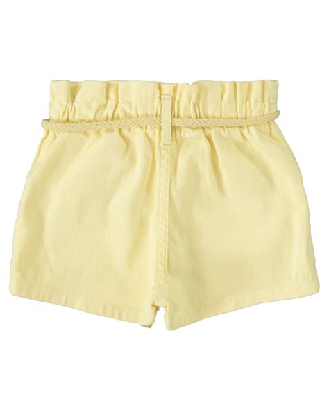 Riachuelo Short Jeans Color Infantil Clochard Morangos Amarelo Claro