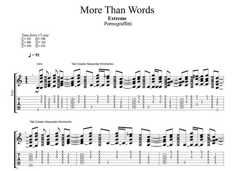 More Than Words For Guitar Guitar Sheet Music And Tabs