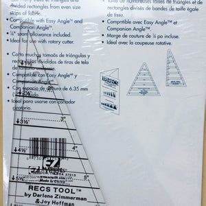 EZ Easy Tri Recs Tool Quilting Template Designed By Darlene Etsy UK