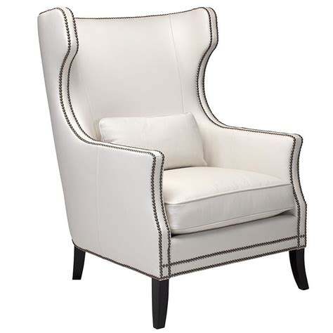 White Leather Wingback Chair - Foter