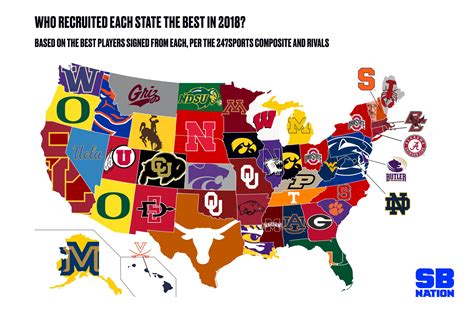 The college football teams that recruited best in each state in 2018 ...