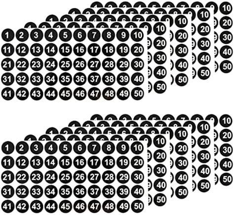Lot de 10 feuilles d autocollants numérotés consécutifs en vinyle de 2