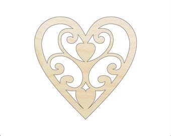 Heart Laser Cut Out Unfinished Wood Shape Craft Supply HRT2 Etsy