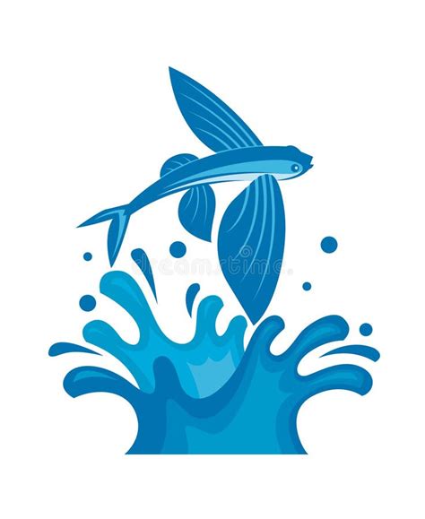 Flying Fish Icon Stock Vector Illustration Of Water