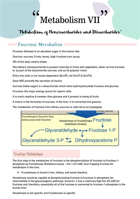 SOLUTION 14 Biochemistry Summary Metabolism Of Monosaccharides And